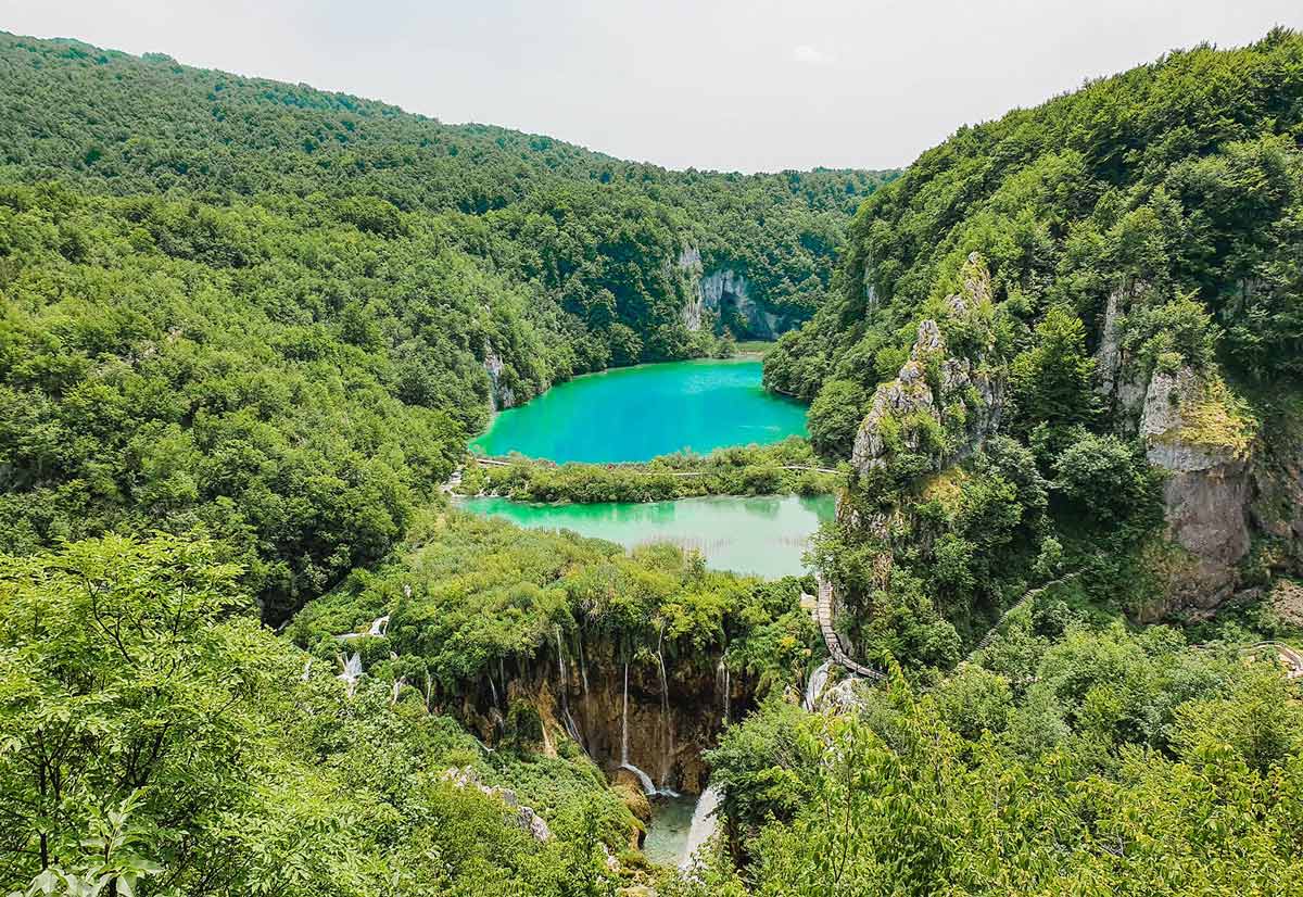 plitvice lakes postcard view