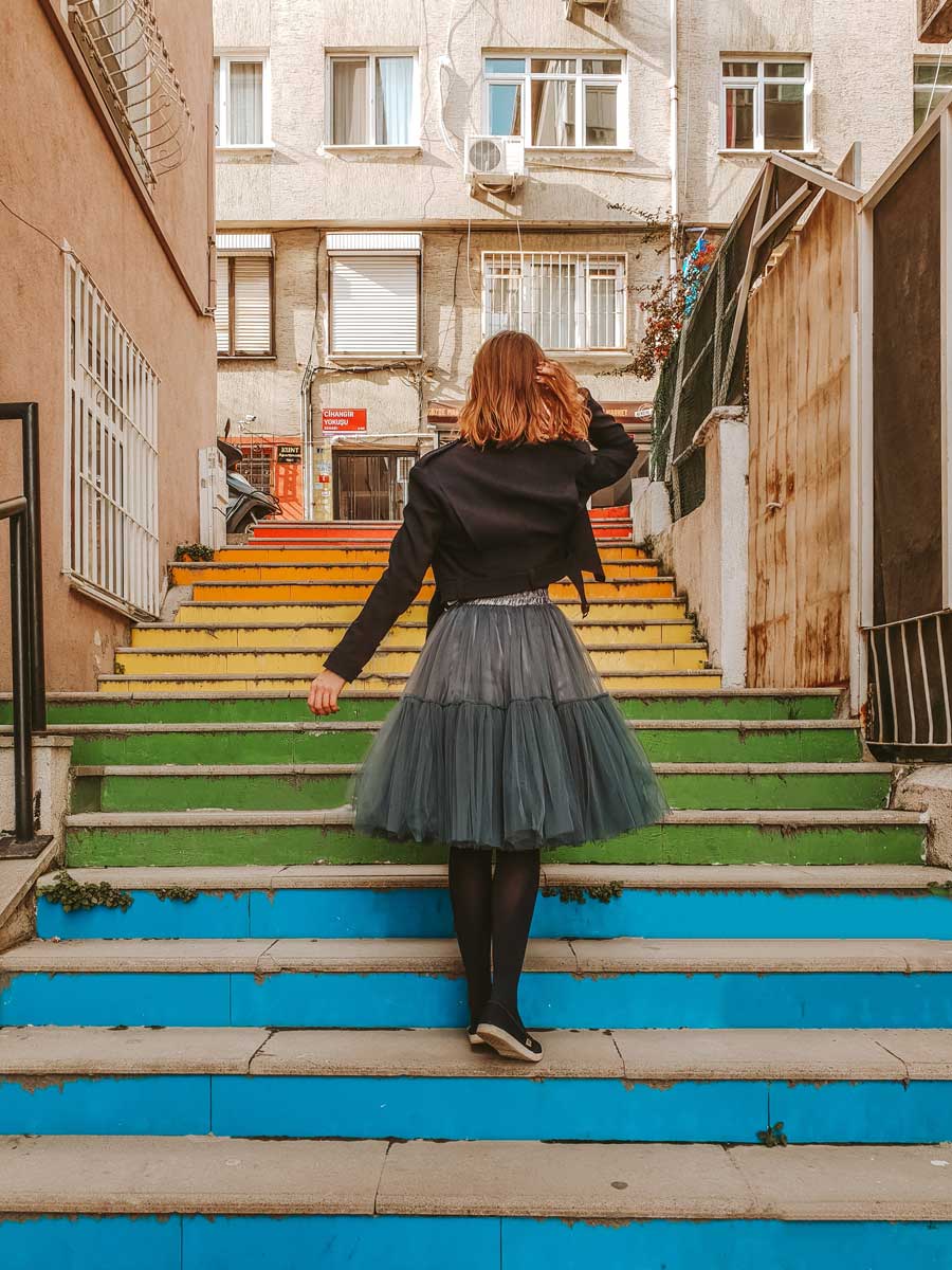 Rainbow stairs - Insta worthy spots in Istanbul