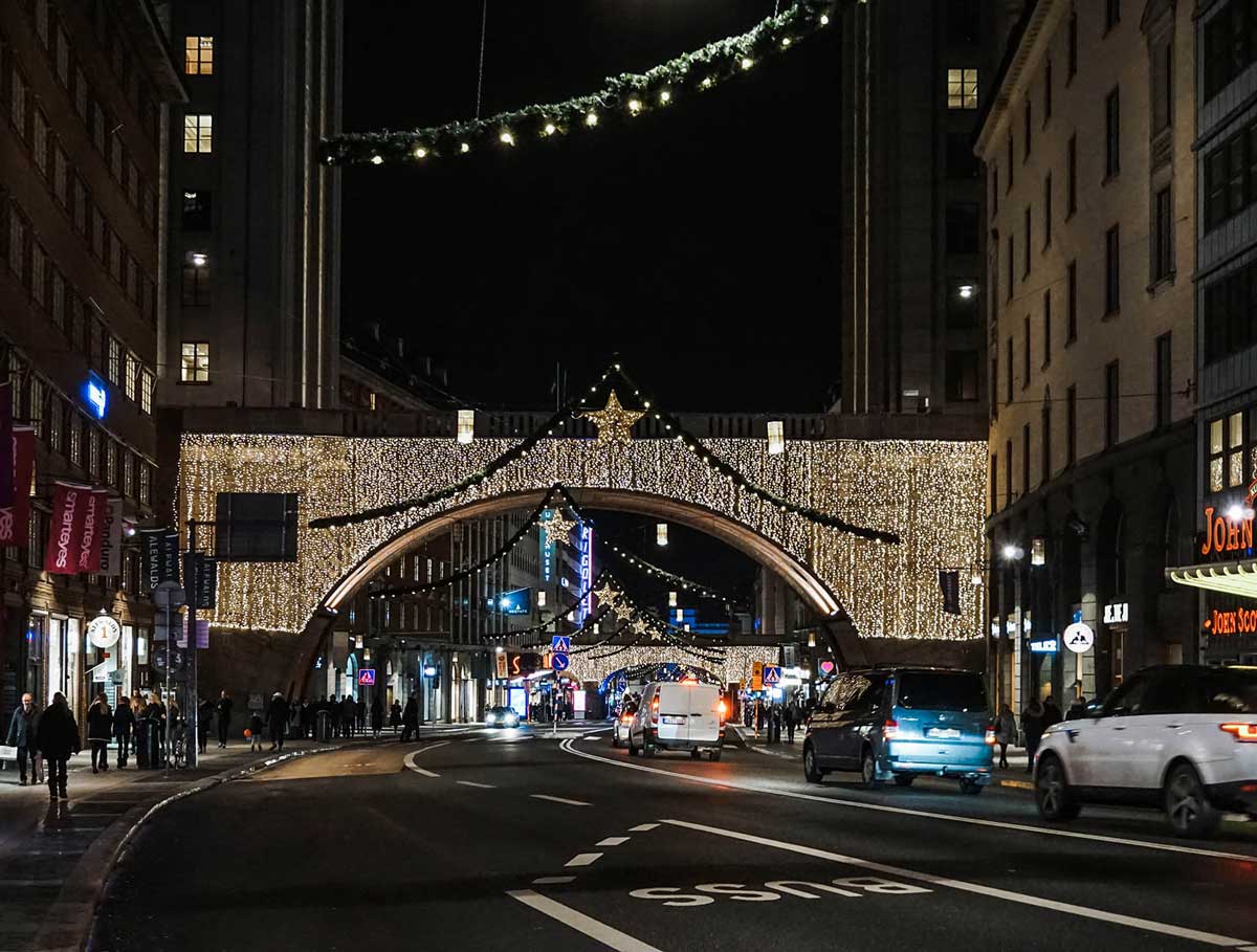 Christmas lights in Stockholm, Sweden