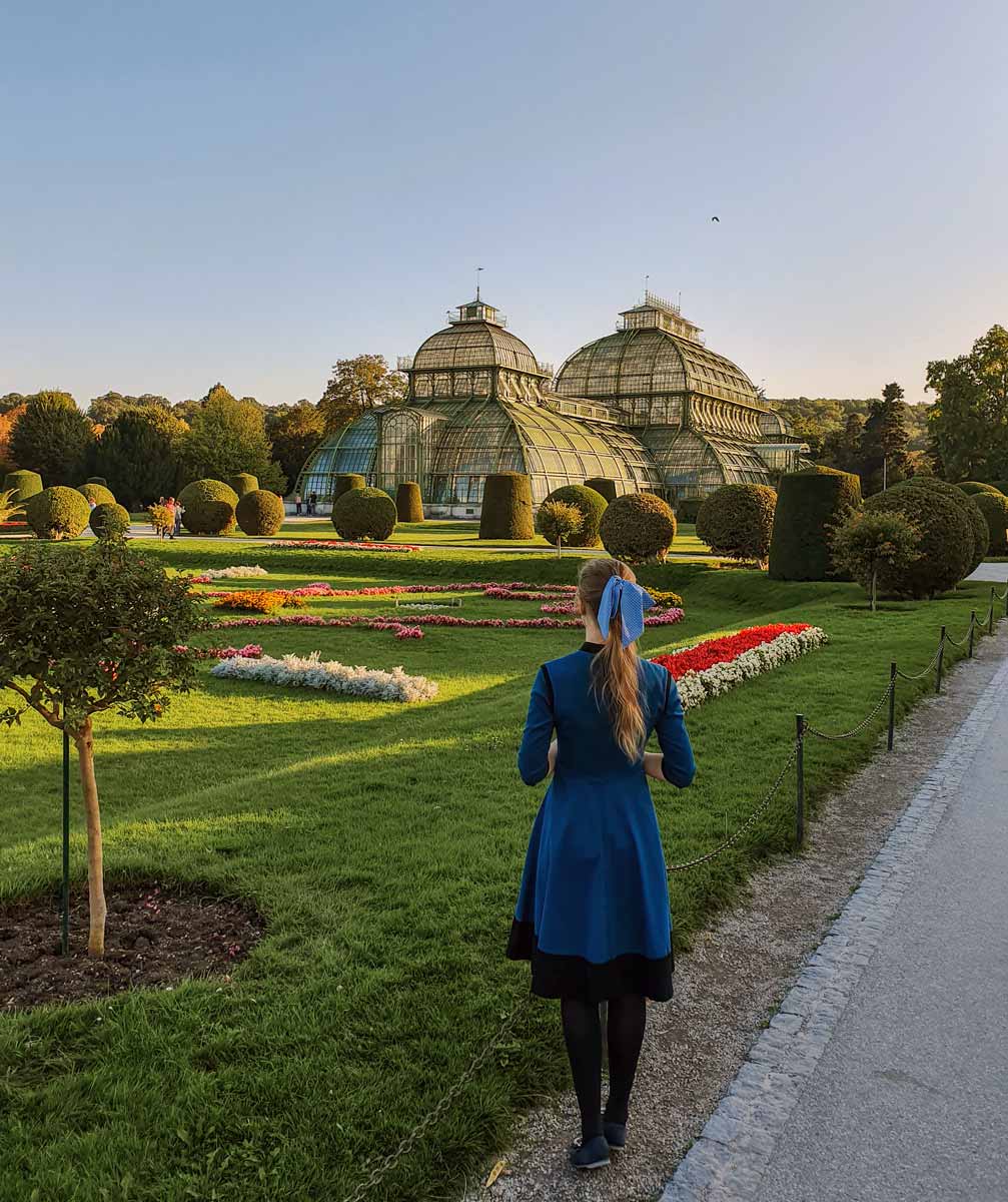 palm house in schonnbrun park, vienna