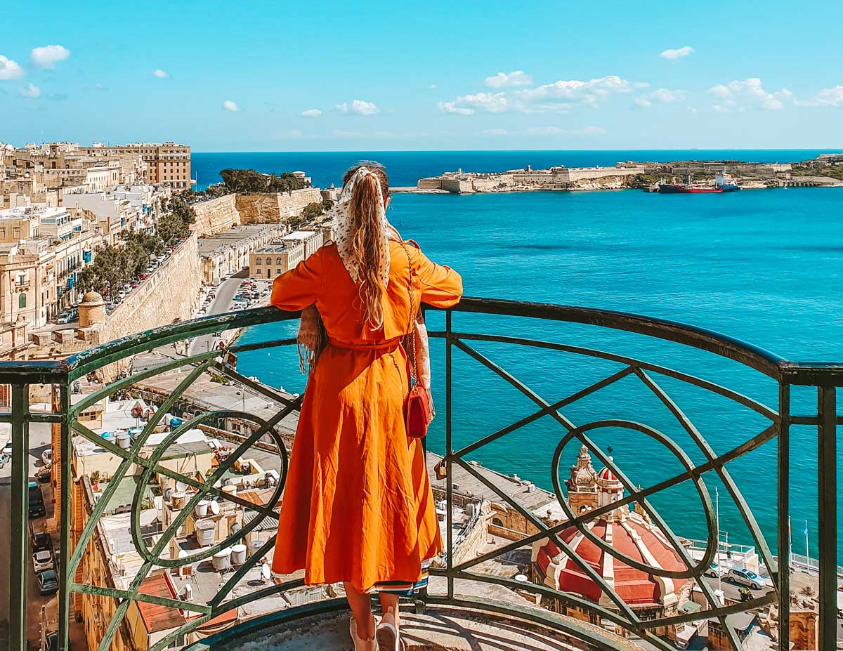 Valletta coastline viewed from Upper Barrakka Gardens