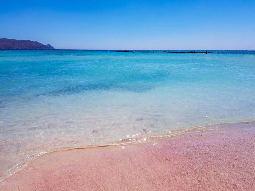 Elafonisi pink beach in Crete, Greece