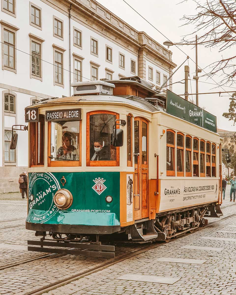 Old tram in Porto