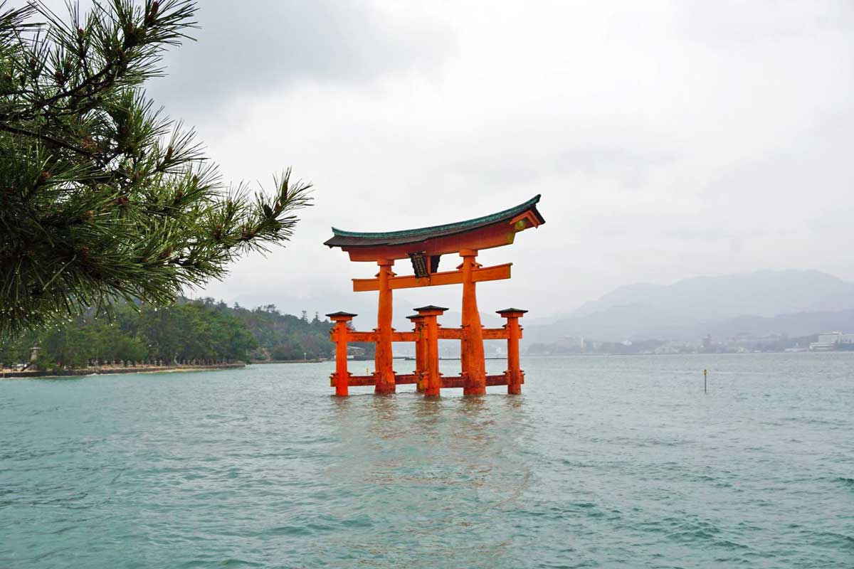 Floating torii at Itsukushima temple, Japan