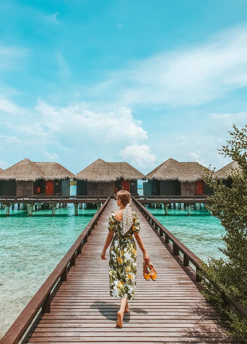 The walking pose in Maldives