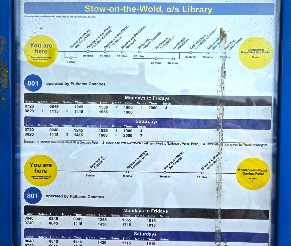 Bus 801 schedule (Cotswolds)