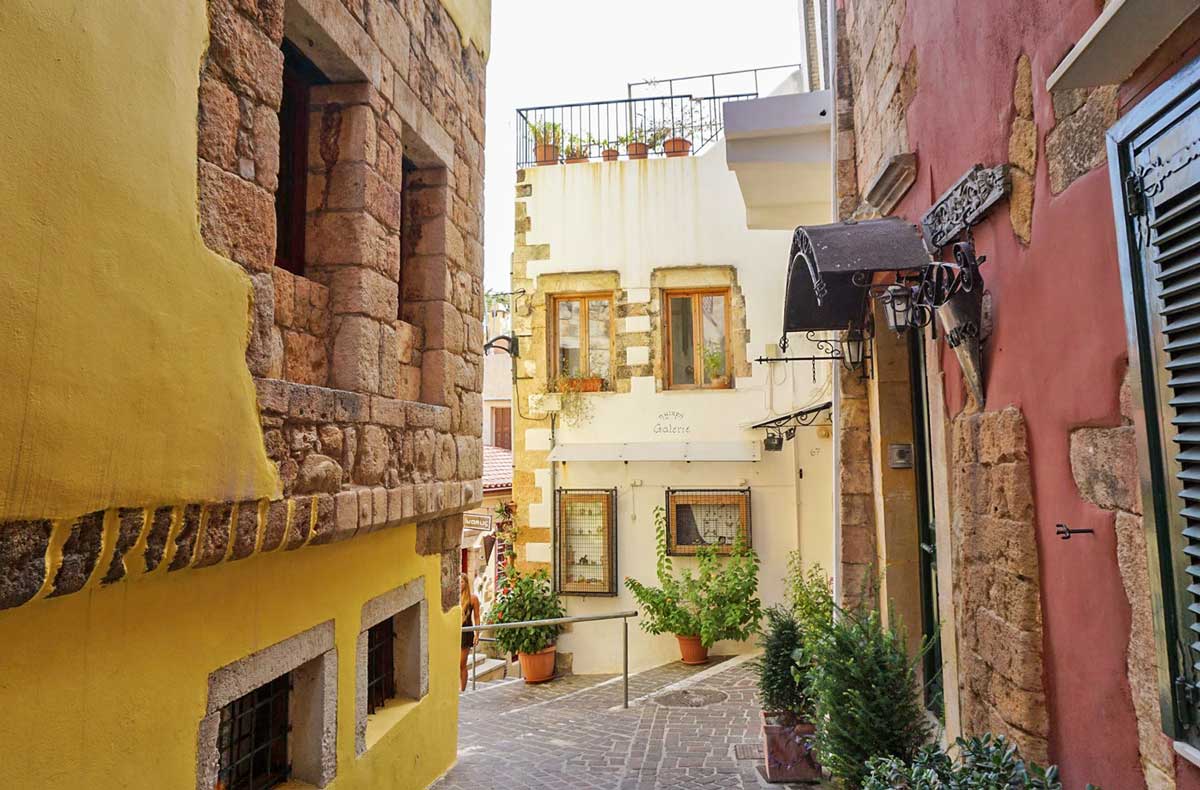 Chania Old Town alley and houses