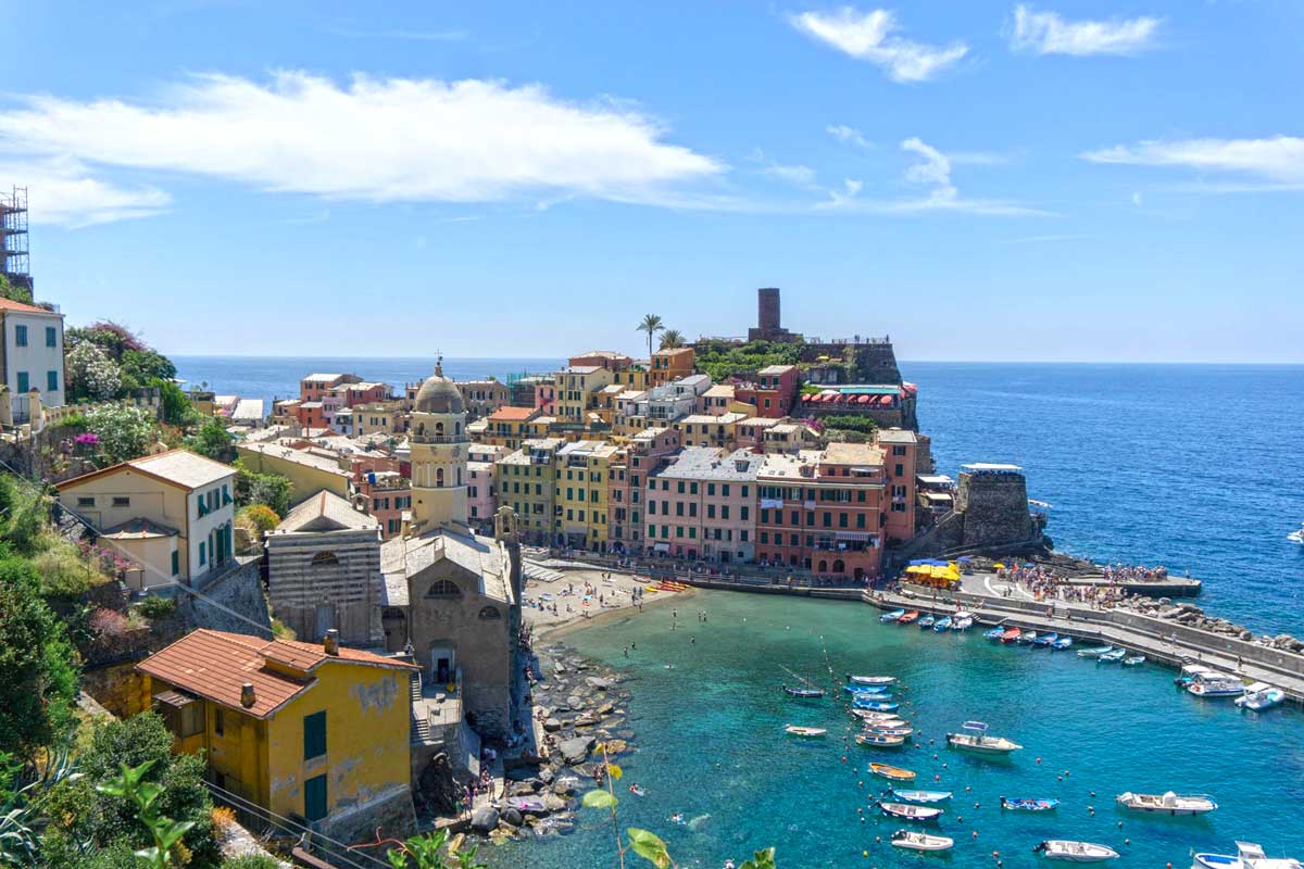 Vernazza view from the Monterosso - Vernazza hiking trail