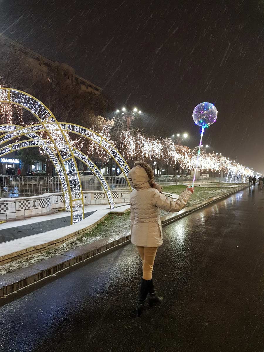 light snow in Bucharest in December