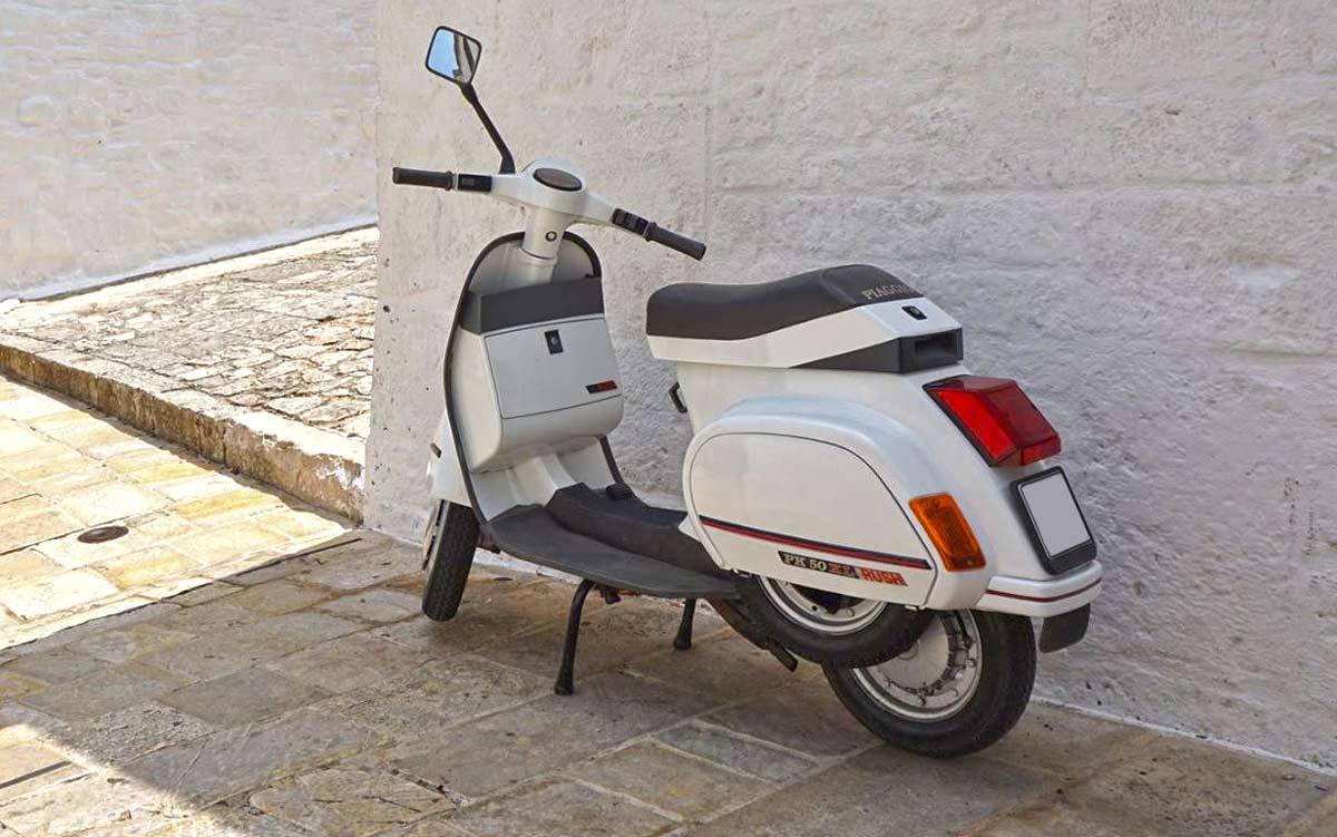 White Vespa in Italy